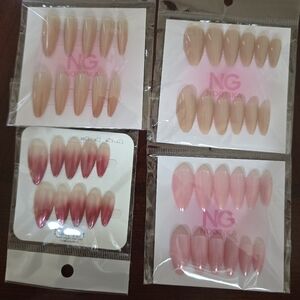 Nostika Pink and Red Ombre False Nails Set